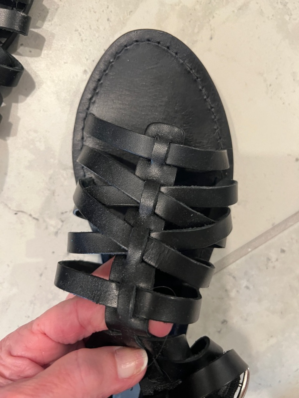 Steve Madden Black Strappy Gladiator Sandals - Picture 6 of 9